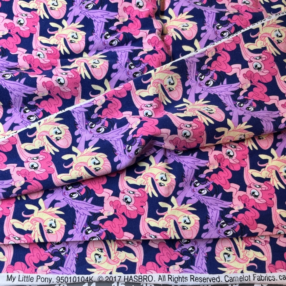 My Little Pony Knit Fabric Cotton Lycra Stretch Sewing Kids Leggings  54” x 58”. - Picture 2 of 3